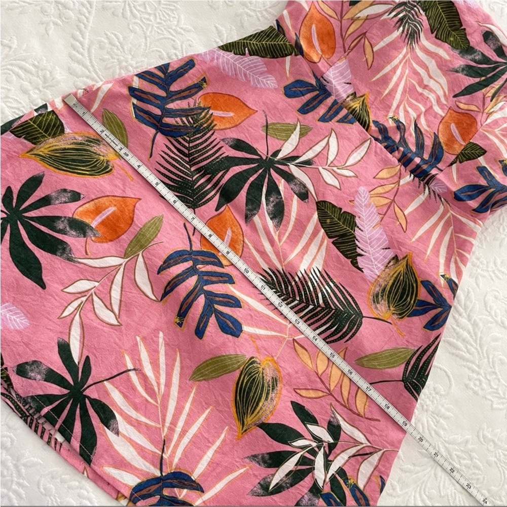 NWOT Lulus Exotic Escape Pink Tropical Print Sleeveless Tie-Back Mini Dress - Picture 11 of 12